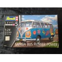 MAQUETTE REVELL - SAMBA BUS FLOWER POWER - WW TI - ECH 1/24 REF : REVE07050