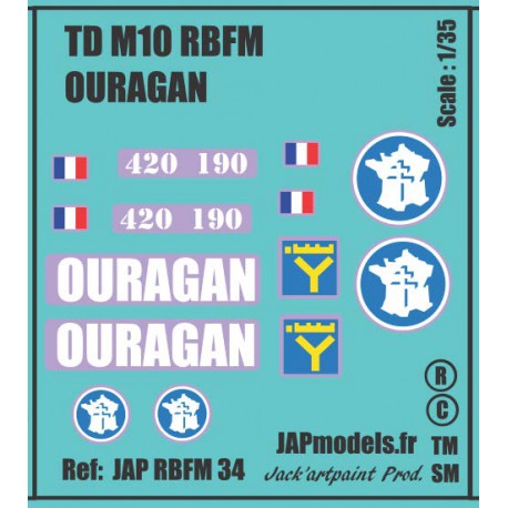 Decals 2 DB - JAPMODELS- RBFM - TDM10 - OURAGAN - JAP RBFM 34 - ECH 1/35