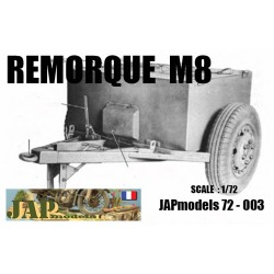MAQUETTE RESINE JAPMODELS - REMORQUE M8 - ECH 1/72 - WWII - US - DODGE GMC HT JEEP