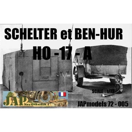MAQUETTE RESINE JAPMODELS - SCHELTER HO -17 A et BEN HUR - ECH 1/72 - WWII - US - DODGE GMC HT JEEP